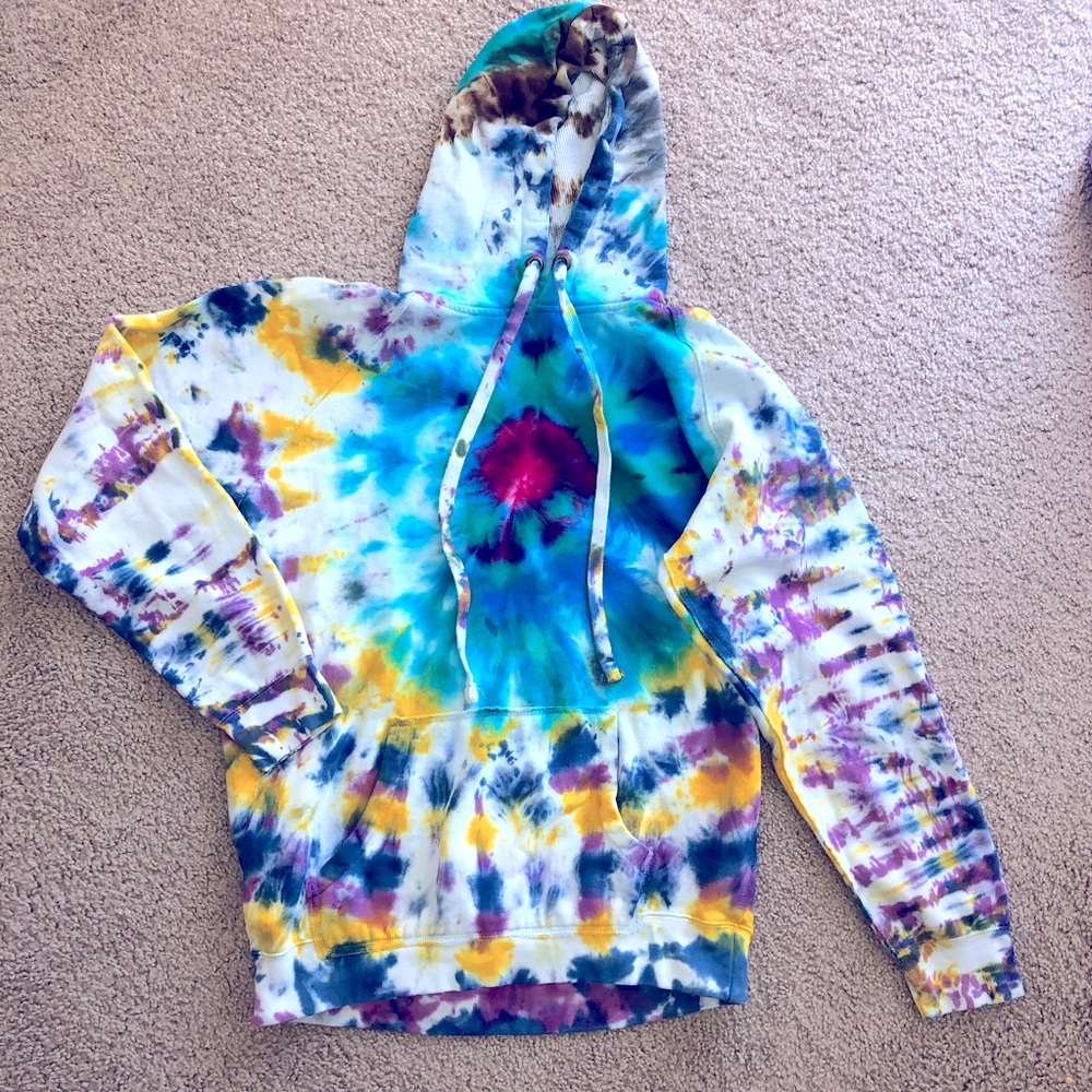 NEW Tie-Dye Hoodie Sweatshirt homemade Large